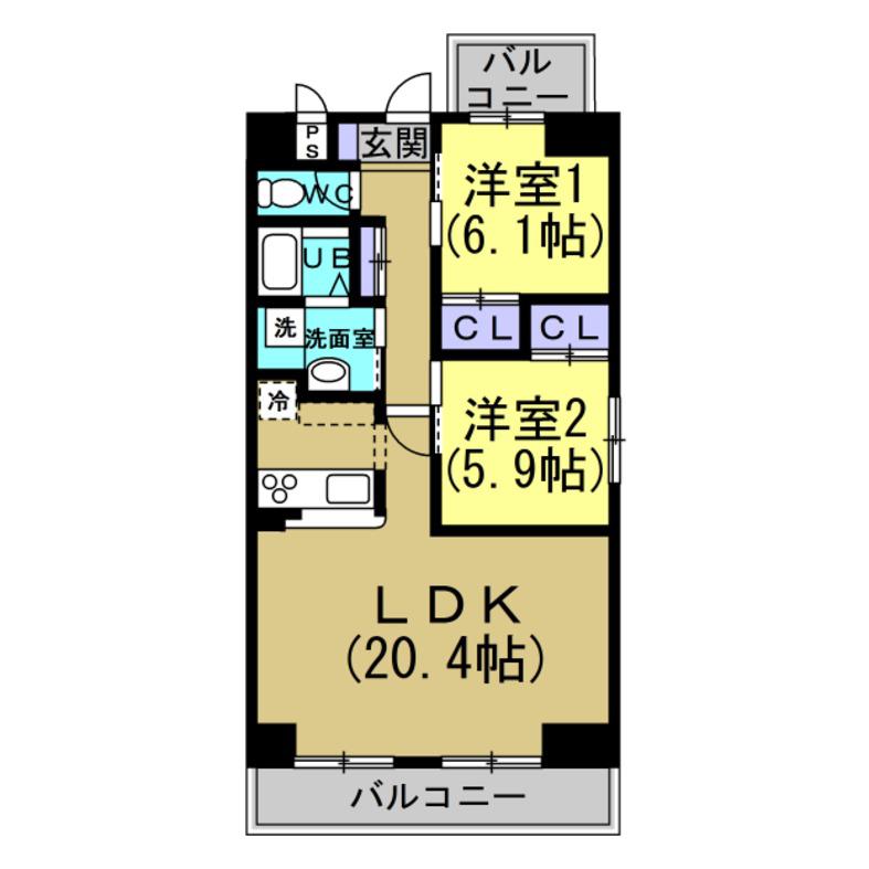 パークサイド知多半田(3LDK/9階)の間取り写真