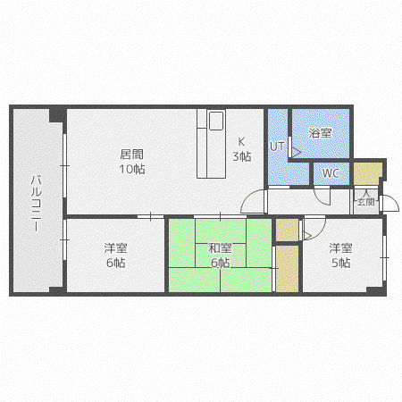 RAFILIA SAPPORO(3LDK/3階)の間取り写真