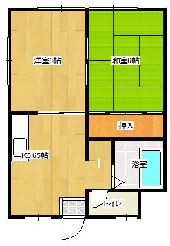 コーポ京町(2DK/2階)の間取り写真