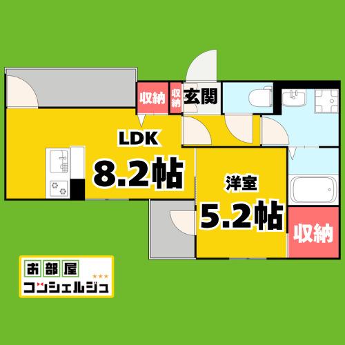 G FLAT 太閤(1LDK/1階)の間取り写真