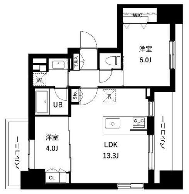 アーバンパーク立石(2LDK/7階)の間取り写真