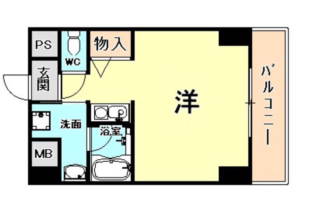 AIROSE芦屋(ワンルーム/4階)の間取り写真