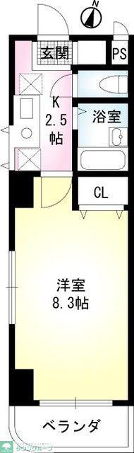 第12中央ビル(1K/2階)の間取り写真