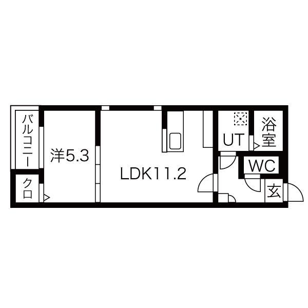 DELICA日比野(1LDK/1階)の間取り写真
