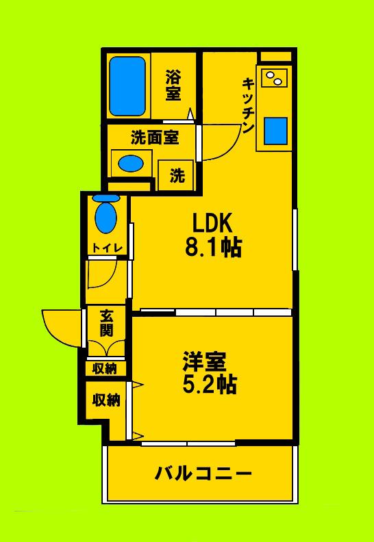 ソルヴィーダ吹田(1LDK/3階)の間取り写真