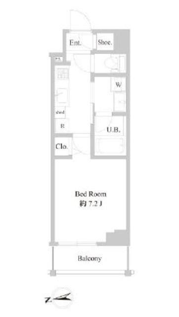 B CITY APARTMENT ITABASHI ノース(1K/2階)の間取り写真
