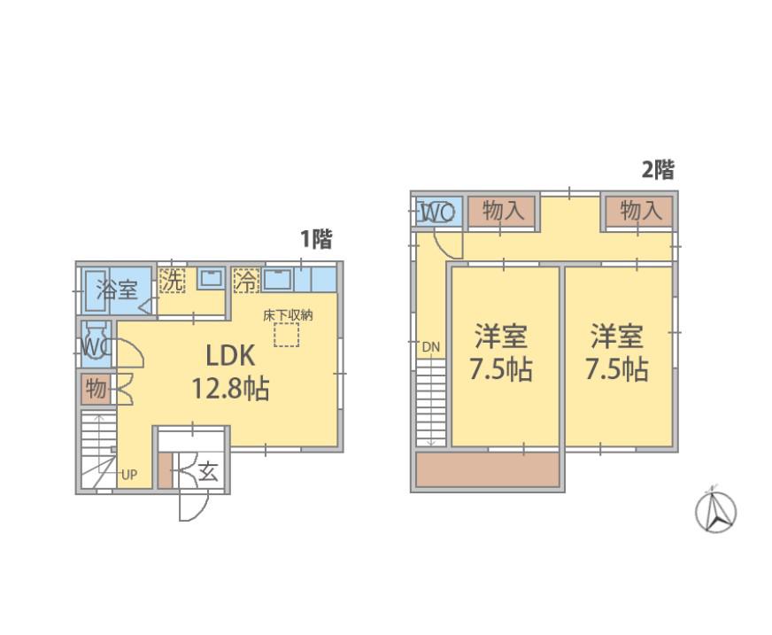 吉田様一戸建(2LDK/1階)の間取り写真