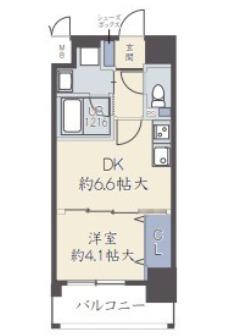アザレア梅田(1DK/9階)の間取り写真