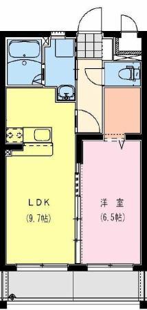 クレスト小松(1LDK/1階)の間取り写真