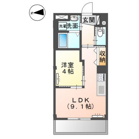ブリエ ロッシュ U(1LDK/2階)の間取り写真