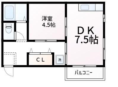 東京メトロ日比谷線 北千住駅 徒歩9分 3階建 築31年(1DK/2階)の間取り写真