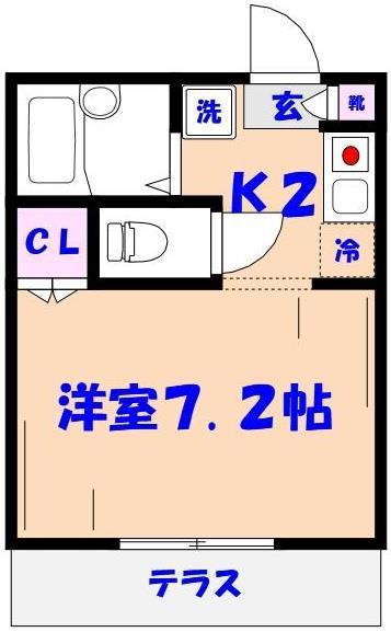 メゾン井出(1K/1階)の間取り写真