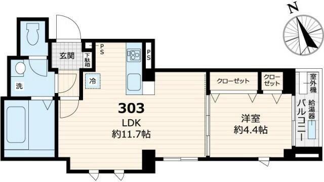  アヴァンティ浅草(1LDK/3階)の間取り写真