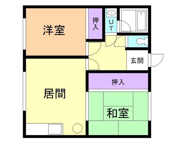 第3グレース加地(2DK/2階)の間取り写真