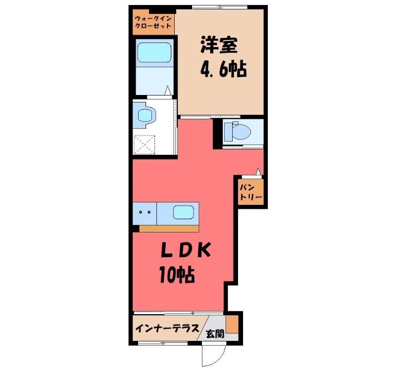 サウスグレイス(1LDK/1階)の間取り写真