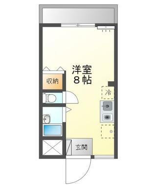 グリーンビレッジD棟(1K/3階)の間取り写真