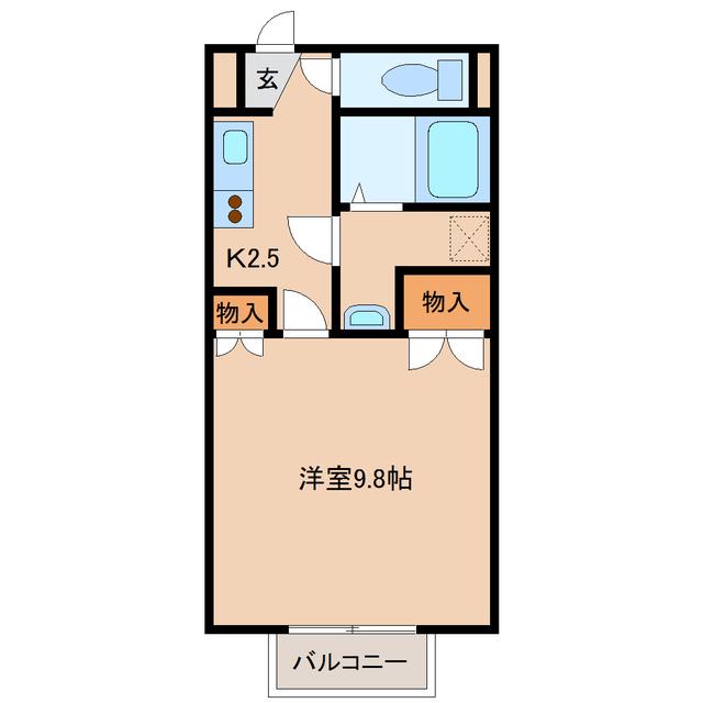 メゾン プランタン(1K/2階)の間取り写真