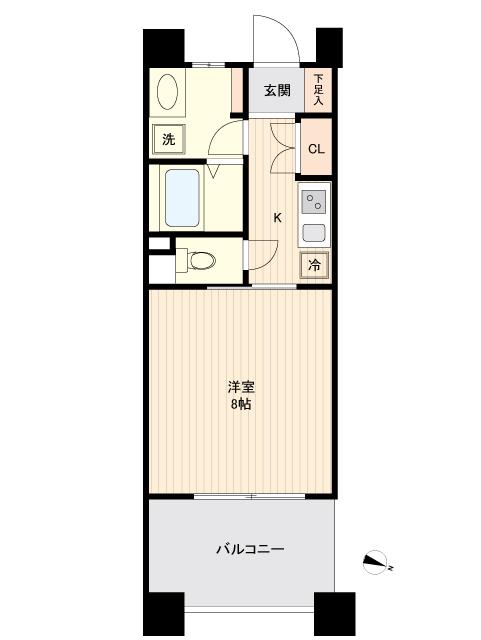 ドゥーエ板橋(1K/8階)の間取り写真