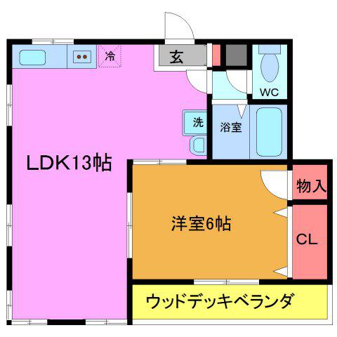 メゾンコンフォルト(1LDK/2階)の間取り写真