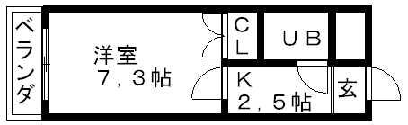 メゾンやまひち(1K/4階)の間取り写真
