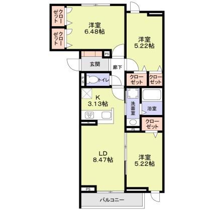 セレスティア西ケ原(3LDK/2階)の間取り写真