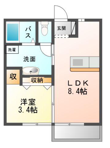 シルフハイム(1LDK/2階)の間取り写真