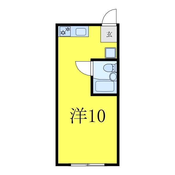 パラゼット区役所 I(ワンルーム/1階)の間取り写真