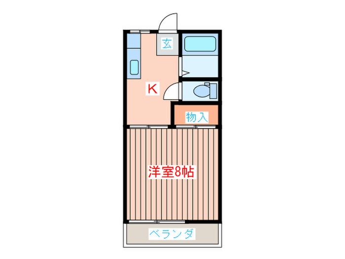 プレーンハイツ(1K/1階)の間取り写真