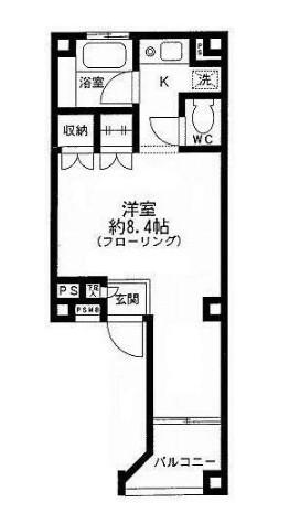 NKビル(1K/3階)の間取り写真