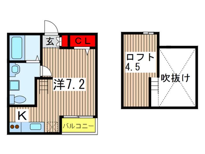 SPRING COAST(1K/1階)の間取り写真