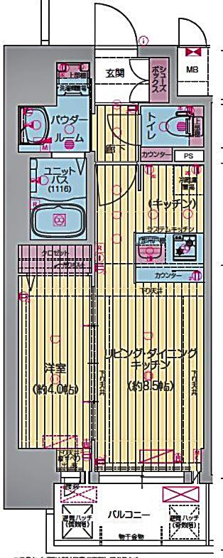 プレサンス上前津エレスタ(1K/5階)の間取り写真