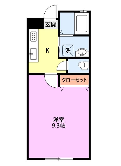 グリーンハウス(1K/1階)の間取り写真