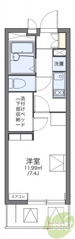 レオパレス 華(1K/3階)の間取り写真