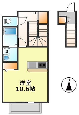 リベルテ(ワンルーム/2階)の間取り写真
