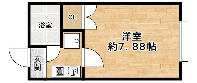 さくらコーポ(1K/2階)の間取り写真