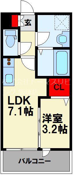 マイ ミオ(1LDK/1階)の間取り写真