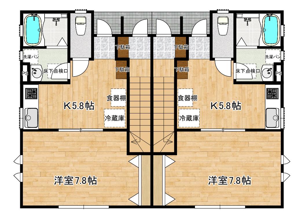 牧井テラス(1K/1階)の間取り写真