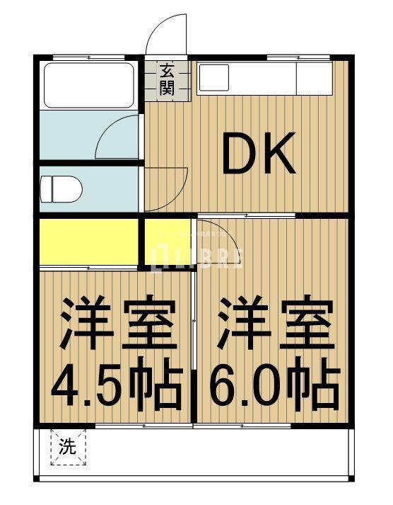 コーポ遠藤(2K/1階)の間取り写真