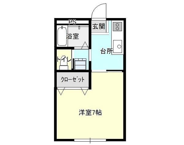 名須川グリーンハイツ(1K/2階)の間取り写真