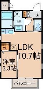 MILLE GRAINES(1LDK/1階)の間取り写真