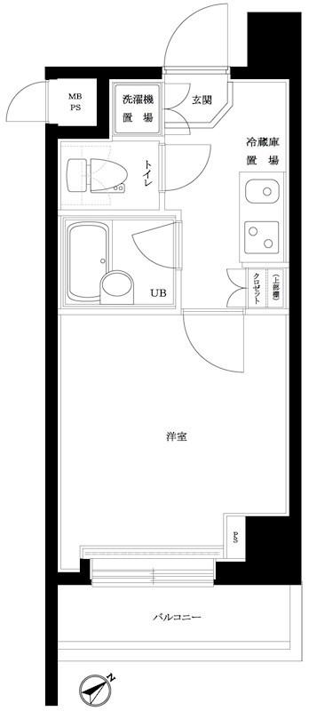 ルーブル南池袋(1K/6階)の間取り写真