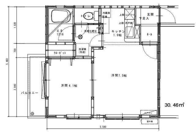 セピアコートIII(1LDK/1階)の間取り写真