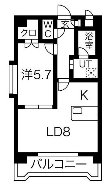 レジェンド21(1LDK/5階)の間取り写真
