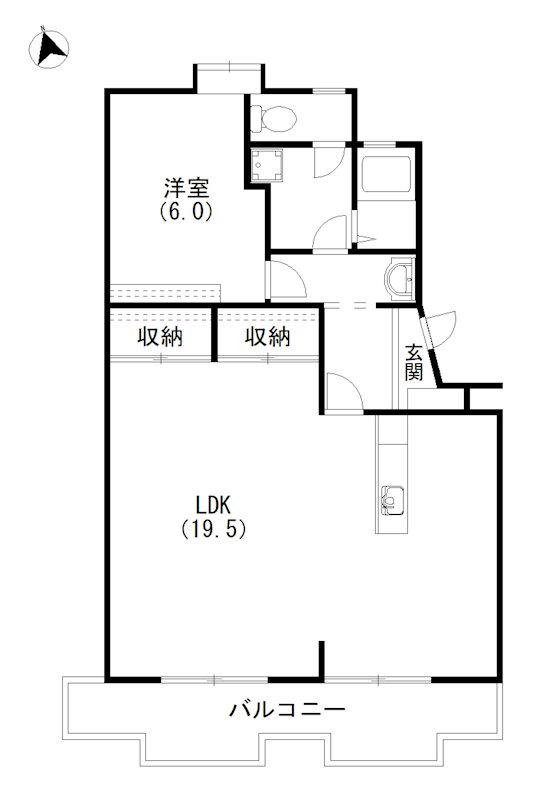 エクシード中沢(1LDK/1階)の間取り写真