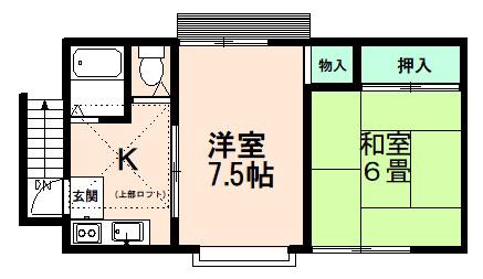 サンシティ上福岡(2K/2階)の間取り写真