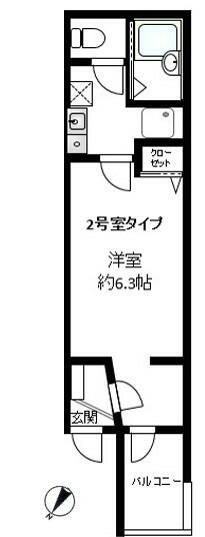 リーヴェルポート矢向FIORE(1K/1階)の間取り写真