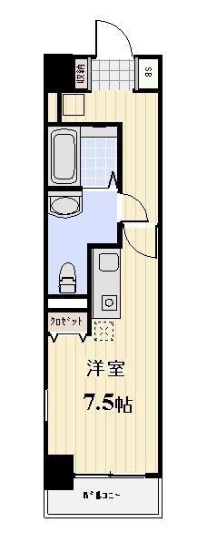 フレグランス川崎(ワンルーム/10階)の間取り写真