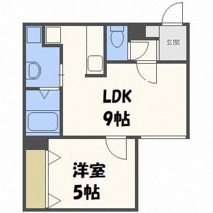 GRANOVAS(1LDK/1階)の間取り写真