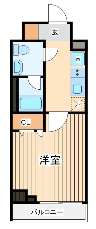 ショーケン レジデンス 横濱生麦1(1K/1階)の間取り写真