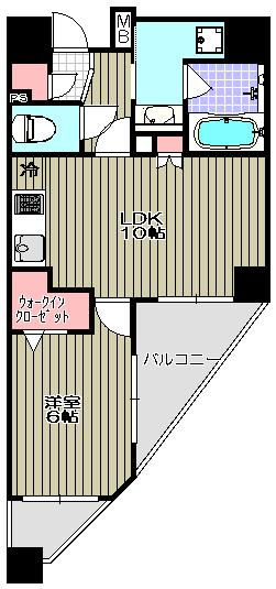 アイディ―コート荏原中延(1LDK/2階)の間取り写真